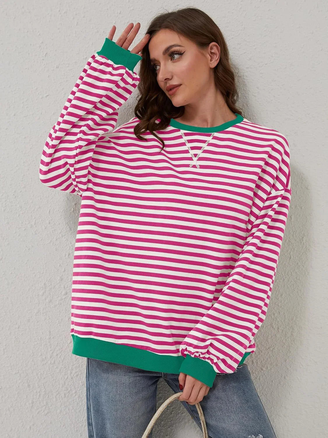 Tove™ - Oversized Randig Tröja