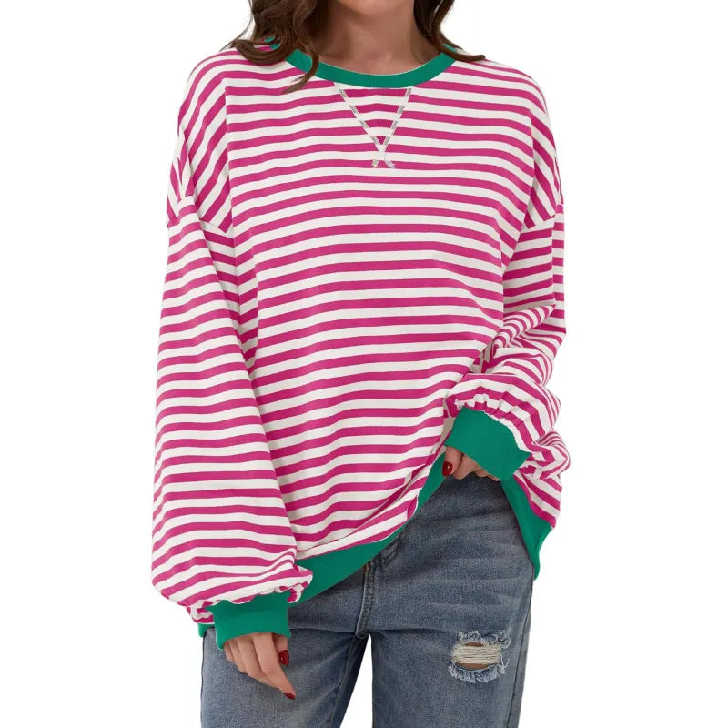 Tove™ - Oversized Randig Tröja