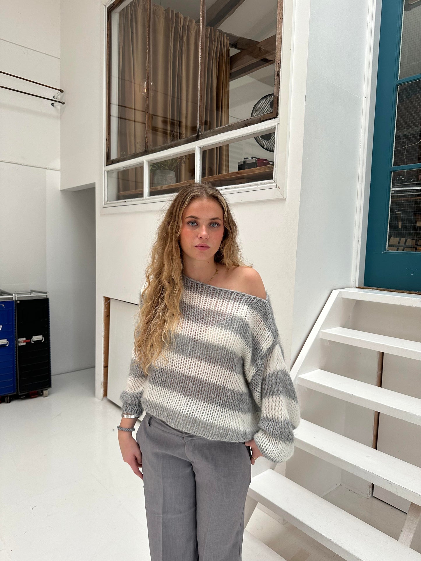 Isabell™ - Randig Stickad Tröja