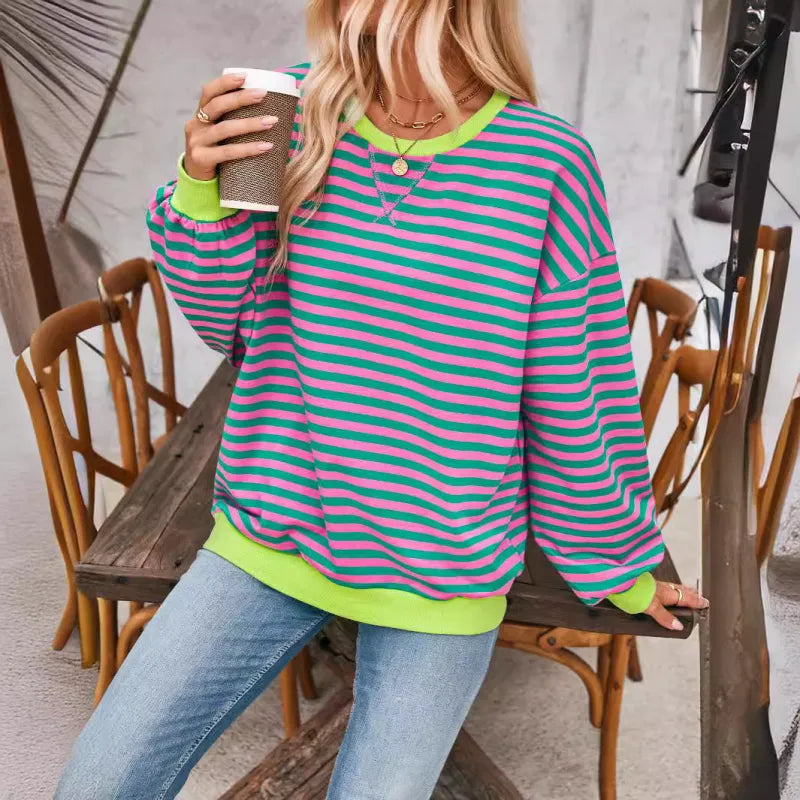 Tove™ - Oversized Randig Tröja