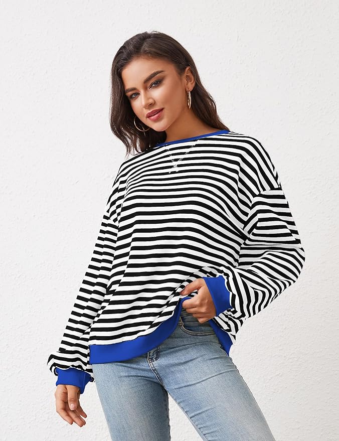 Tove™ - Oversized Randig Tröja
