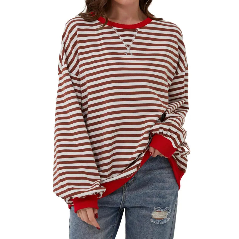 Tove™ - Oversized Randig Tröja