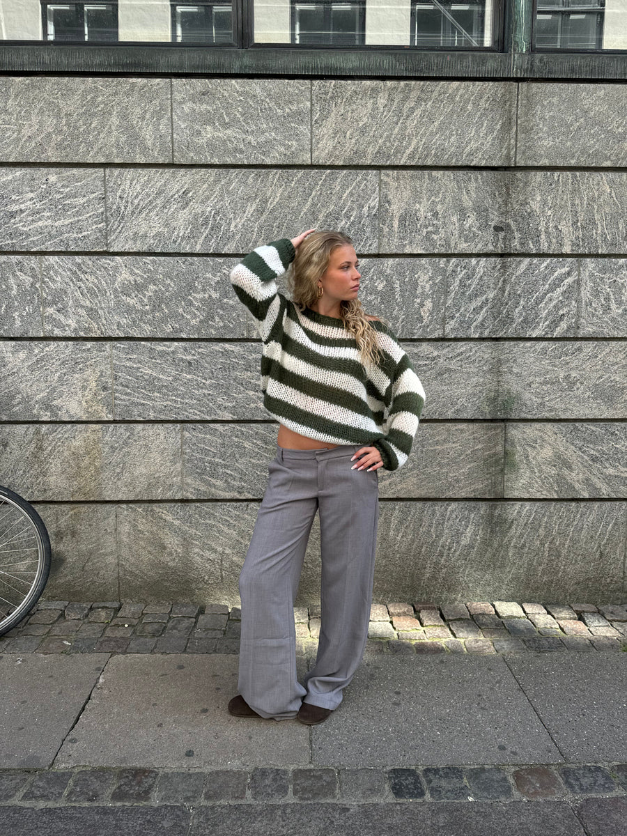 Isabell™ - Randig Stickad Tröja