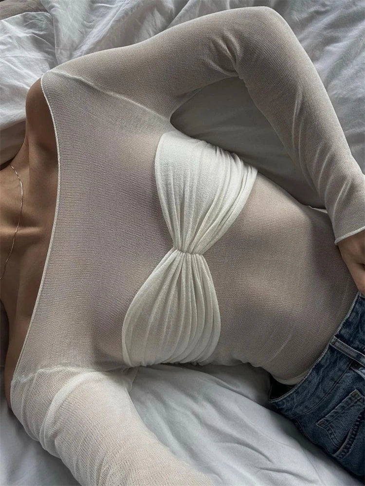 Kendra™ - Mesh Off-Shoulder Topp