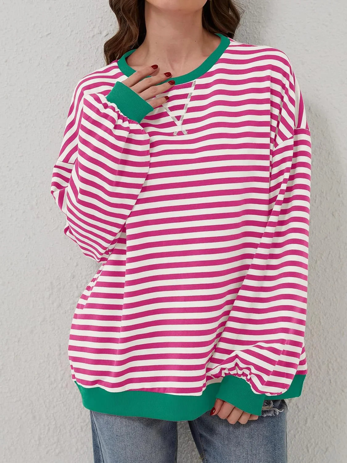Tove™ - Oversized Randig Tröja