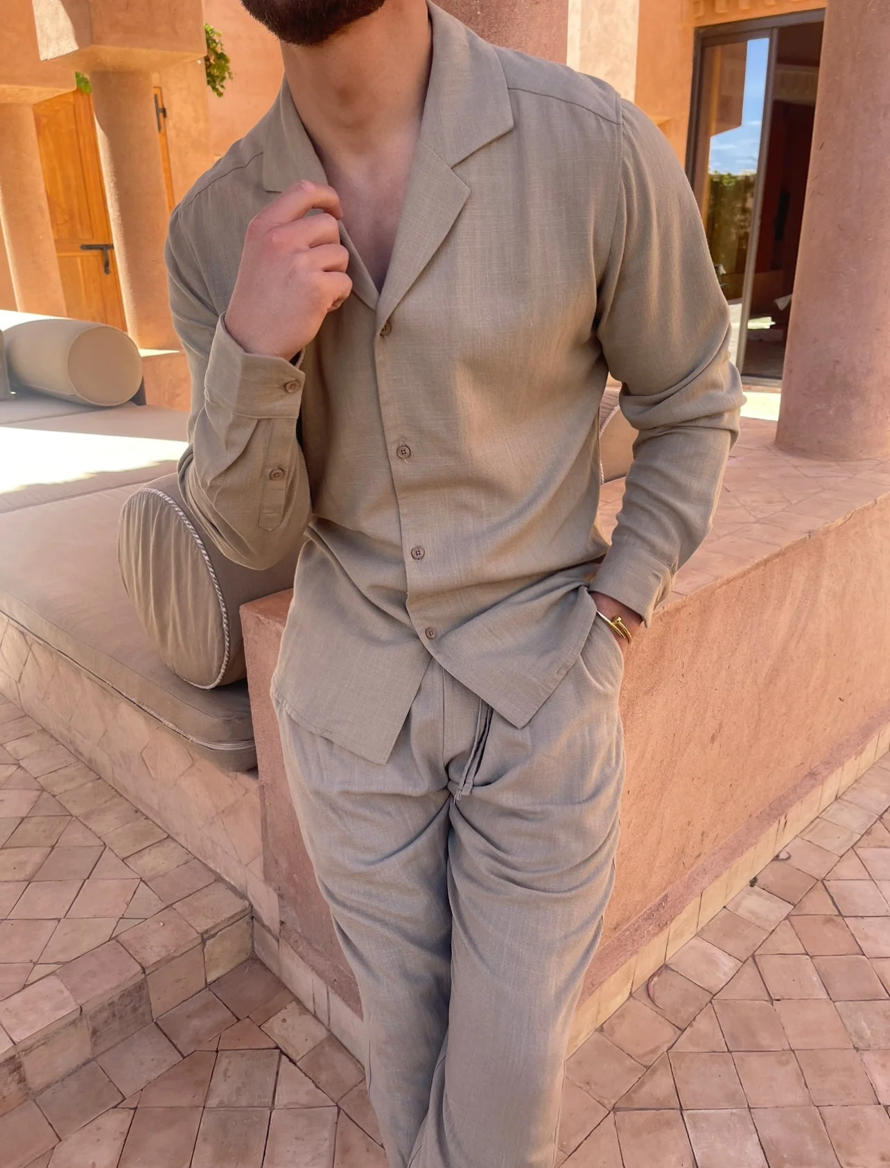Lucas™ - Elegant Linne Herrset