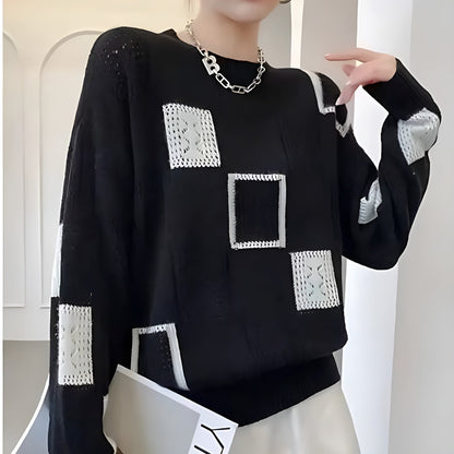 Ida™ - Stickad Geometrisk Tröja
